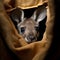 A playful baby kangaroo peeking out of its mother\\\'s pouch, its wide-eyed curiosity capturing hearts by AI generated