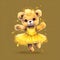 Playful ballet bear design