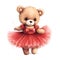 Playful bear ballerina fantasy