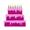 Playful birthday cake with candle. Bento cake.