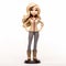 Playful Blonde Figurine With Youthful Protagonist Style