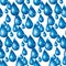 Playful blue rain concept drops seamless pattern.