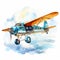 Playful Blue Watercolor Airplane Clipart Illustration