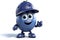 Playful Blueberry Cartoon Character with Cap in 3D, Isolated on Transparent Background. AI