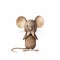 Playful Caricature Of A Brown Mouse With Upturned Hands