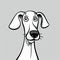 Playful Cartoon Dog With Big Eyes And Long Nose On Gray Background