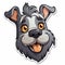 Playful Cartoon Dog Head Stickers With Detailed Shading