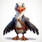 Playful Cartoon Eagle: Detailed 2d Character Portrait