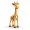 Playful Cartoon Giraffe 3d Render On White Background