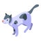 Playful cat pet icon, isometric style