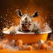 Playful Chaos: A Photographic Portrait Of A Rhino In A Bathtub With Oranges