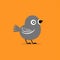 Playful Character Design: Grey Bird On Orange Background