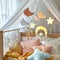 Playful Children& x27;s Room with Moon and Stars