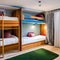 A playful childrens bedroom with bunk beds and a slide2, Generative AI