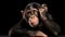 Playful Chimp With Ear On Hand - Mike Campau Style