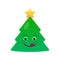 Playful christmas tree isolated emoticon