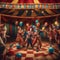 Playful circus scene with acrobats and clowns A lively and colorful composition capturing the excitement of the circus1