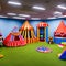 A playful circus-themed playroom with a mini trapeze, colorful circus tent, and carnival game corner3, Generative AI
