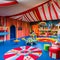 A playful circus-themed playroom with a mini trapeze, colorful circus tent, and carnival game corner4, Generative AI