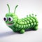 Playful And Colorful 3d Model Of A Green Caterwaul In Illustrative Style