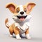 Playful Corgi Dog Character In 3d Stock Illustration