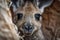 A playful and curious baby kangaroo peeking out of its mother\\\'s pouch. Generative AI