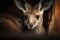 A playful and curious baby kangaroo peeking out of its mother\\\'s pouch. Generative AI