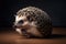 A playful and curious Hedgehog rolling in a ball, showing off its playful and curious nature. Generative AI
