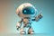 Playful cute and happy toy robot android 3d rendering. Ai generated