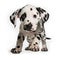 Playful Dalmatian Puppy Running Towards Camera with Spots