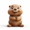 Playful And Detailed 3d Clay Render Of A Cute Beaver