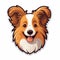 Playful And Detailed Collie Dog Sticker Vector Character