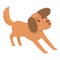 Playful dog canine icon, cartoon style