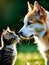 Playful Dog and Curious Kitten A Captivating Encounter.AI Generated