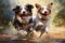 Playful Dogs happy group. Generate Ai