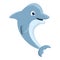 Playful dolphin icon, cartoon style