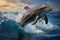 Playful dolphins grace the transformed Pacific Ocean with their exuberance