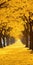 Playful Dreamlike Yellow Trees Pathway In 32k Uhd Gongbi Style