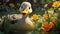 Playful Duck In A Garden: Realistic And Hyper-detailed Renderings