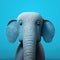 Playful Elephant Figurine With Blue Feathers And Inventive Character Design