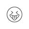 Playful emoticon outline icon