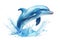 A playful and energetic Dolphin jumping out of the water, showing off its playful and energetic nature. Generative AI
