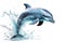 A playful and energetic Dolphin jumping out of the water, showing off its playful and energetic nature. Generative AI