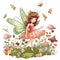 Playful fairyland whispers, delightful illustration of colorful fairies with vibrant wings and whispers of flowers