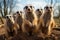 Playful and funny meerkat family, adorable antics in their habitat