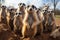 Playful and funny meerkat family, adorable antics in their habitat