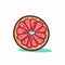 Playful Grapefruit Vector Illustration With Bold Outlines