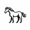 Playful Horse Icon In High Quality Black And White Photo Style