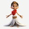 Playful Indian Pop Culture Cartoon Character In Sarong - 3d Render