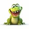 Playful And Intriguingly Taboo: Green Crocodile 3d Pixar Character
